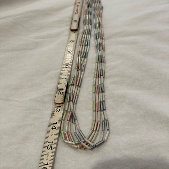 Monet seed bead and bugle bead multi strand necklace - Picture 3 of 7